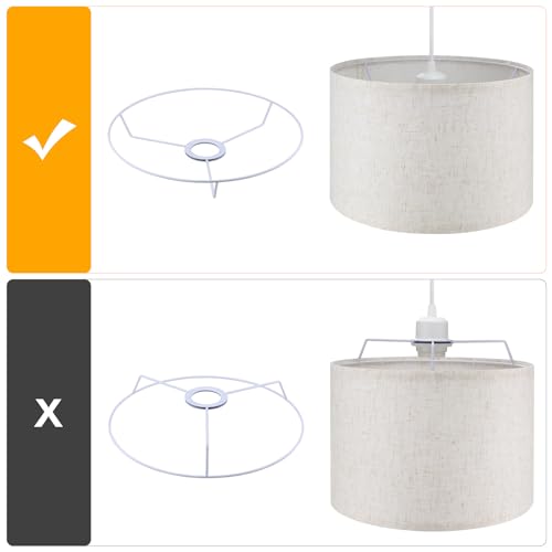 Plug in Pendant Light,15 FT Hanging Lamp with Plug in Cord, Dimmable Switch, Pendant Lighting with Fabric Shade, Hanging Light Fixture for Living Room, Bedroom, Dining Room, Kitchen