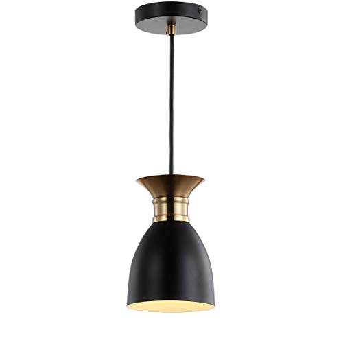 Linear 3-Light Metal LED Pendant Contemporary Dimmable Dining Room Living Room Kitchen Foyer Bedroom Hallway, Black/Brass Gold