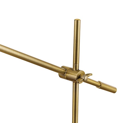 20" Desk/Table Lamp, Matte Brass Finish, Adjustable Height, Balance Arm, in-Line Rocker On/Off Switch