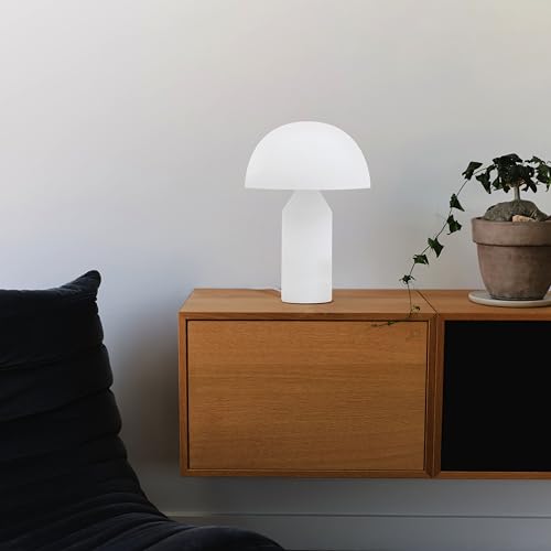 Venus Glass - Contemporary Table Lamp with Glass Shade and Body - Unique Mushroom Table Lamp - Dimmable LED Light Bulbs for Bedroom Reading, Great Décor for Living Rooms, Offices