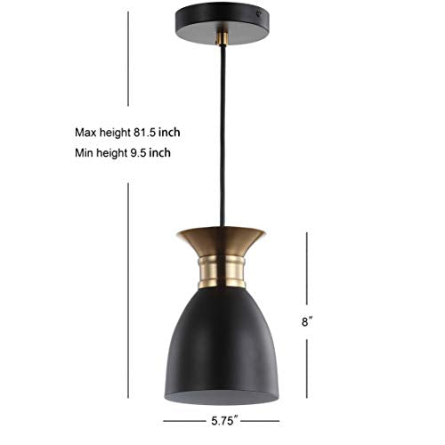 Linear 3-Light Metal LED Pendant Contemporary Dimmable Dining Room Living Room Kitchen Foyer Bedroom Hallway, Black/Brass Gold