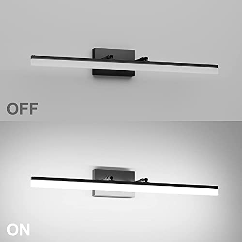 31.5 inch Modern Black Vanity Light Adjustable Bathroom Light Fixtures Over Mirror Rotatable Vanity Lighting 5500K