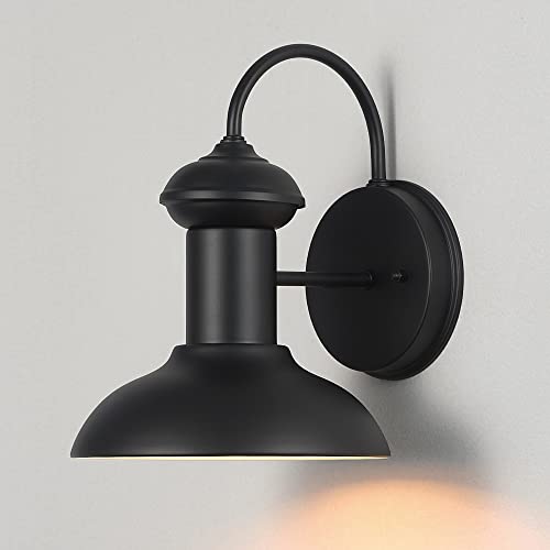 Modern Farmhouse Wall Sconce, Matte Black, 12 x 11 x 9 inches, Indoor/Outdoor, Kitchen, Porch Decor, 60W Bulb