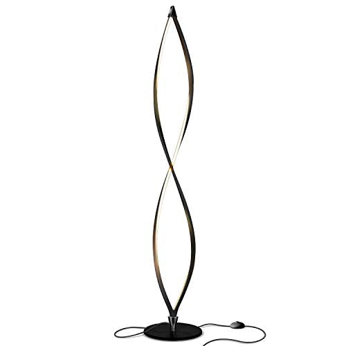 Twist Floor Lamp, Bright Tall Lamp for Offices, Modern LED Spiral Lamp for Living Rooms, Dimmable Standing Lamp with Sturdy Base for Bedroom Reading, Great Living Room Decor - Silver