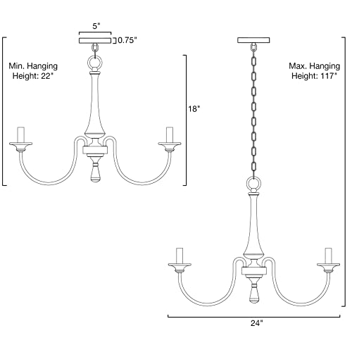 Sherbrooke 44" 6-Light French Country Chandelier, Adjustable Height, Smoked Cedar Style Wood + Rustic Metal Finish