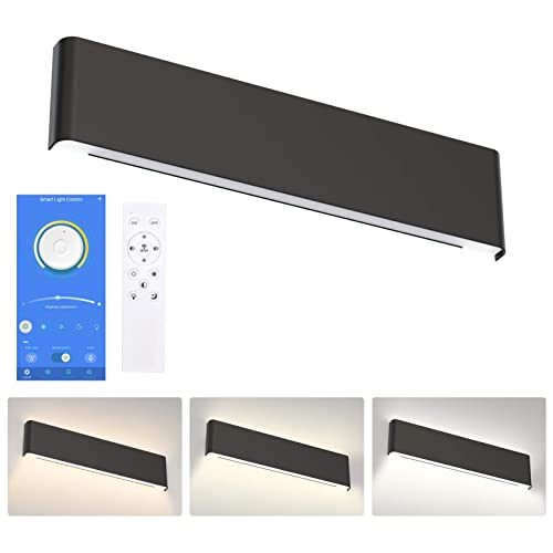 24in/20W Matte Black Modern Vanity Light Up and Down LED Vanity Light for Bathroom Wall Lighting Fixtures (Cool White 5000K)