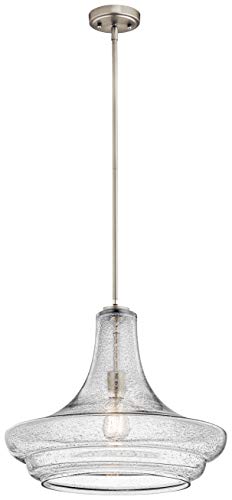 19.75" Kitchen Bell Pendant in Olde Bronze®, 1-Light Clear Glass Pendant Light, (19.75" H x 13.75" W), 42046OZ