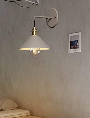 Plug in Switch Wall Sconces Set of Two,Blue Wall lamp with Plug in Cord of 2 for Bedroom Hanging Wall Lights E26 Edison Brass lamp Holder with Frosted Paint Body Bedside lamp