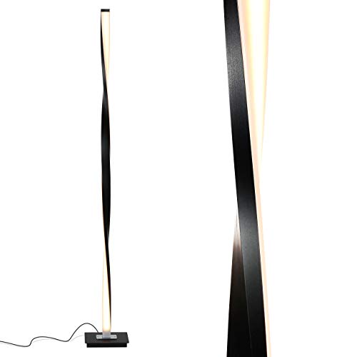 LED Bright Floor Lamp for Living Rooms & Bedrooms, 48" Tall Pole Lamp, Dimmable Standing Lamp - Platinum Silver