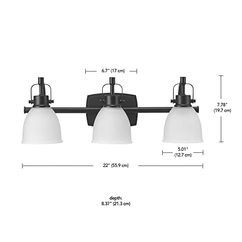 3-Light Vanity All-in-One Bathroom Set, 5 Piece Brushed Steel Finish, 70, Bulb Not Included