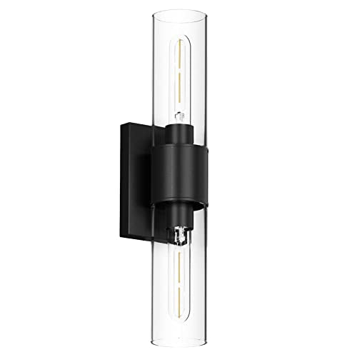 Bathroom Vanity Light Fixtures,Indoor Gold Wall Lights with Clear Glass,Modern Wall Sconces Up and Down Wall Mount Lamp for Bathroom,Bedroom,Hallway,Kitchen(Bulb not Include)