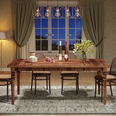 Mesa de comedor Alexandra Farmhouse para 4-6 personas | Mesa de cocina con patas torneadas de madera maciza