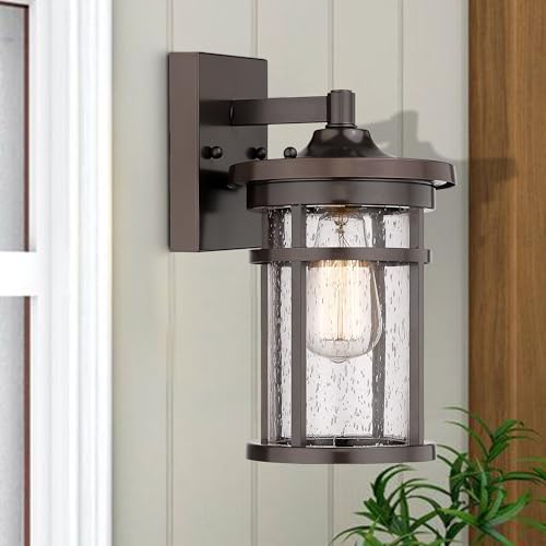 Outdoor Wall Sconces, Exterior Wall Lantern, Outdoor Wall Lighting Fixture, Outdoor Wall Mounted Lights, Outdoor Wall Lights for Patio, Porch, Garden,Balcony (Black, 12" H)