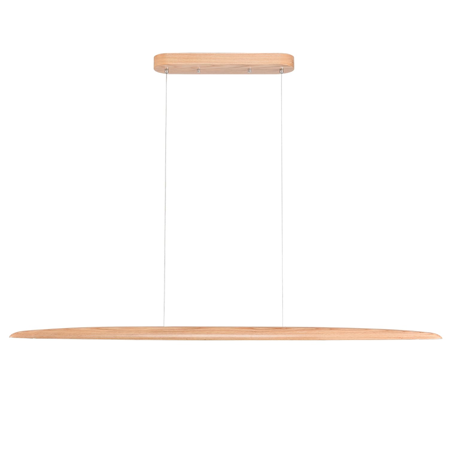 Wood Linear Pendant Hanging Light Fixture Minimalist Light Linear Chandelier Wood Kitchen Island Lighting 40w Dimmable for Dining Room Dining Table Living Room Pool Table Walnut Color