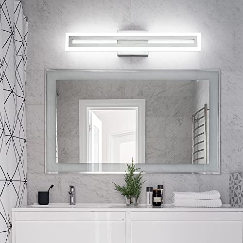 LED Vanity Light Bathroom Vanity Light,31.8 Inch Bathroom Lights Over Mirror 6000K Brushed Nickle