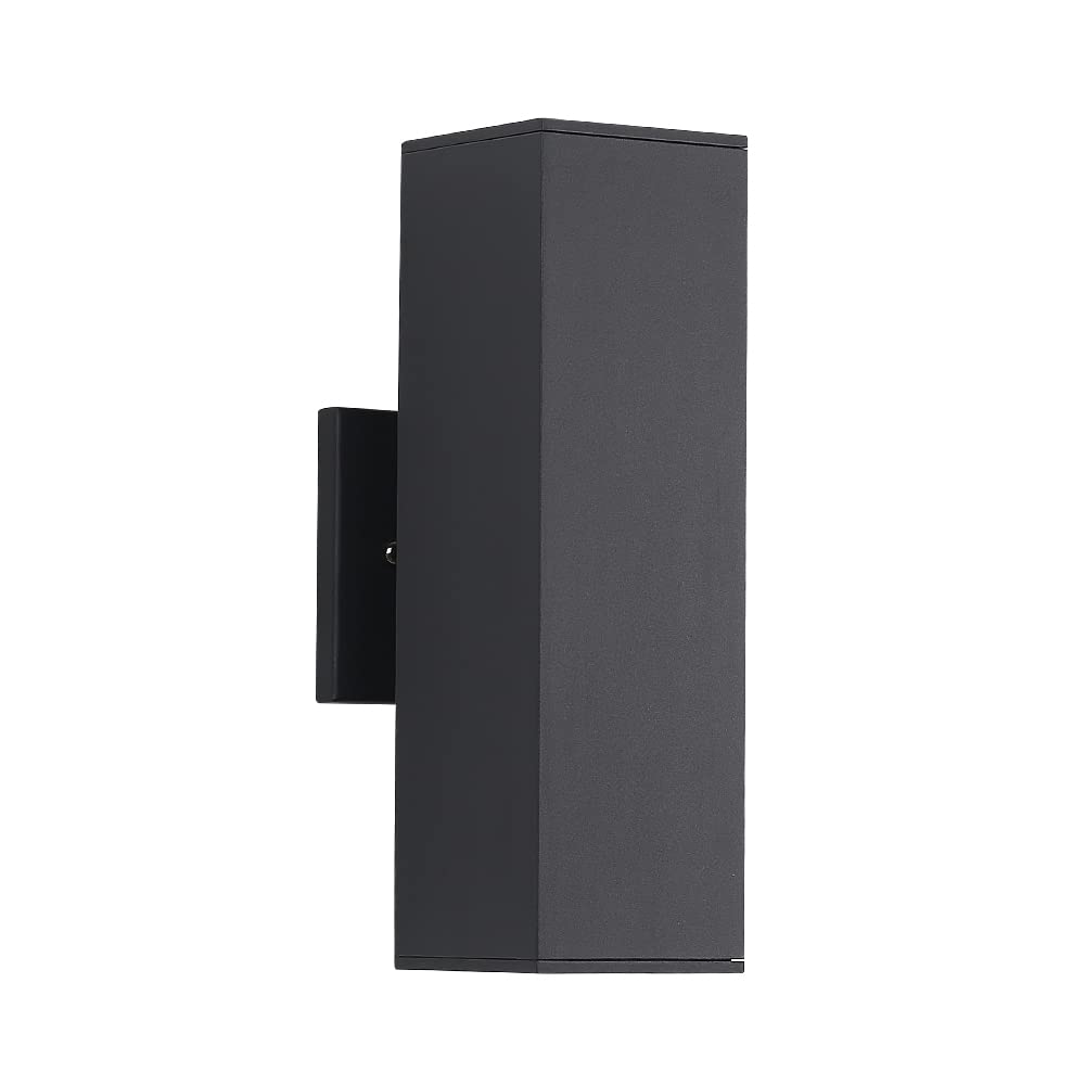 Aluminum Modern Outdoor Wall Light, Exterior Outdoor Wall Sconce Up Down Light Fixtures Matte Black [UL Listed]