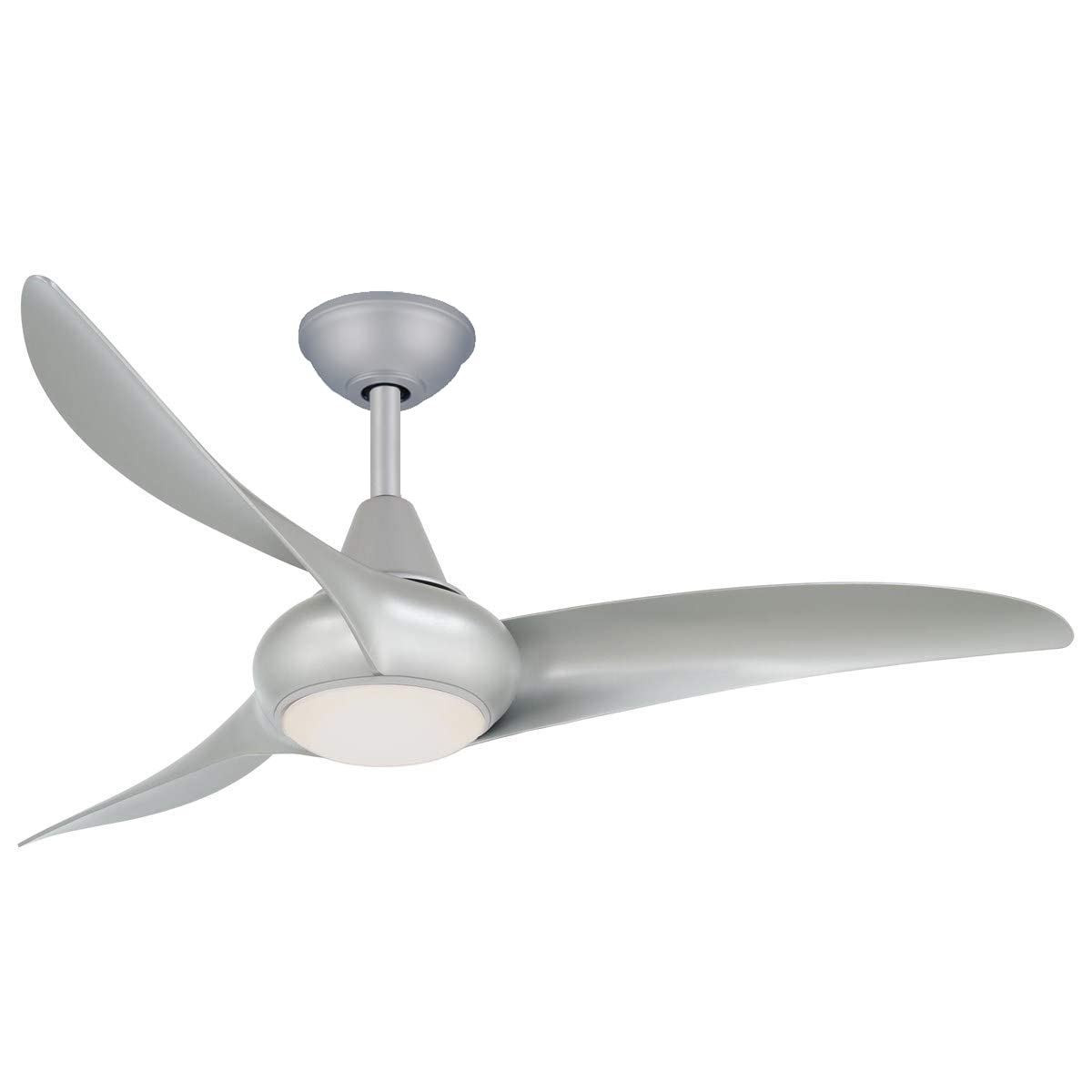 44" Ceiling Fan with LED Light and Remote Control in Silver Finish