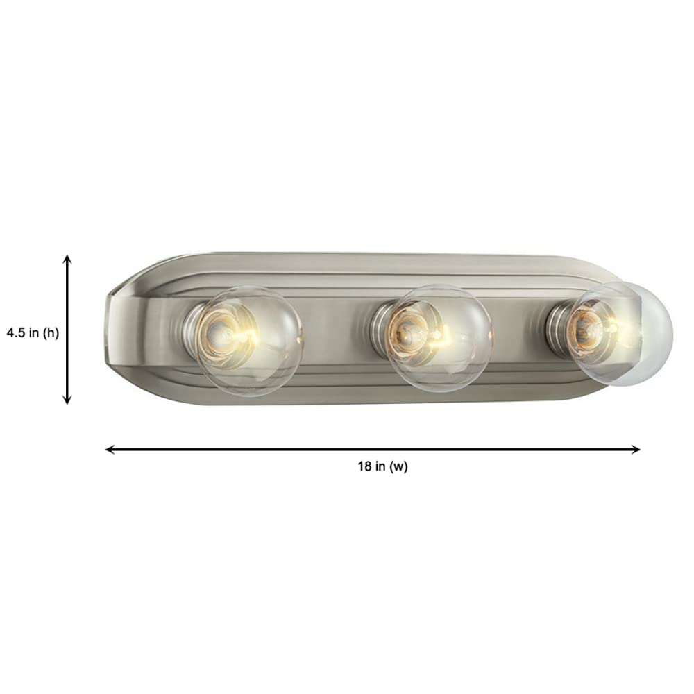 Melrose Bathroom Vanity Light Fixture, 3, Brushed Nickel