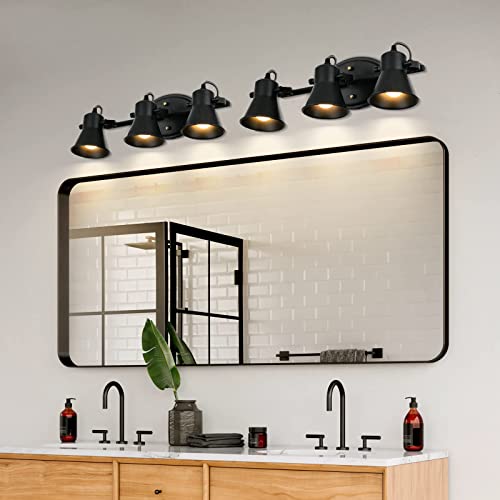 3-Light Track Lighting Kit,Black Semi Flush Mount Ceiling Light with 3 Rotatable Light Heads,Industrial Accent Lighting for Livingroom,Bathroom,Hallway,Art Wall,Bathroom,Kitchen.(3-Light)