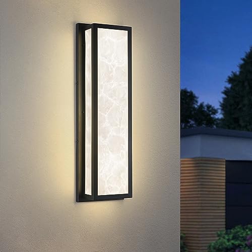 Outdoor Wall Light Modern Outdoor Sconce - 30W LED Exterior Lights Fixture Black Aluminum Outdoor Lighting Waterproof for Porch,Patio,Garage 2 Pack