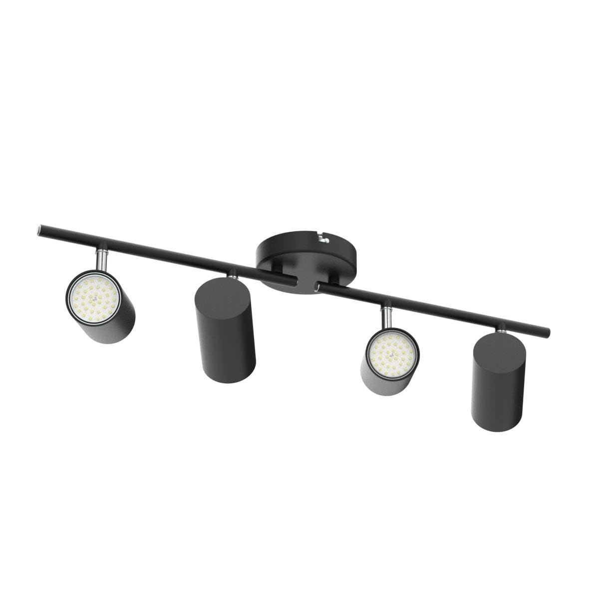 6-Light Black Track Lighting Fixtures for Ceiling, 6 Way LED Track Light Kit with Adjustable Light Heads & GU10 Socket, Adjustable Ceiling Spot Lighting for Kitchen, Dining Room, Bar, Office