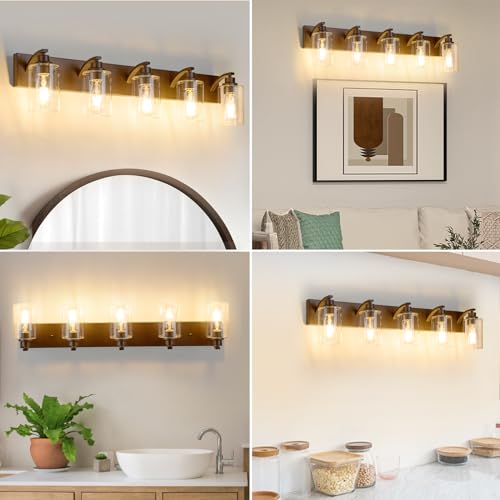 2-Light Bathroom Light Fixtures Modern Chrome Vanity Lights for Bathroom Lighting fixtures Over Mirror with Clear Glass Shade for Cabinet Mirror Bedroom Hallway