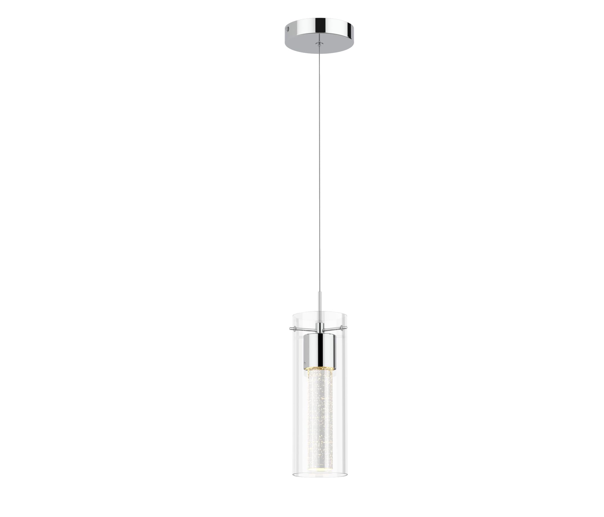 5-Light Chandelier Pendant Ceiling Light, Integrated Led and Bubble Glass, for Kitchen Island, Hallway, Entryway, Passway, Dining Room, Bedroom, Balcony Living Room