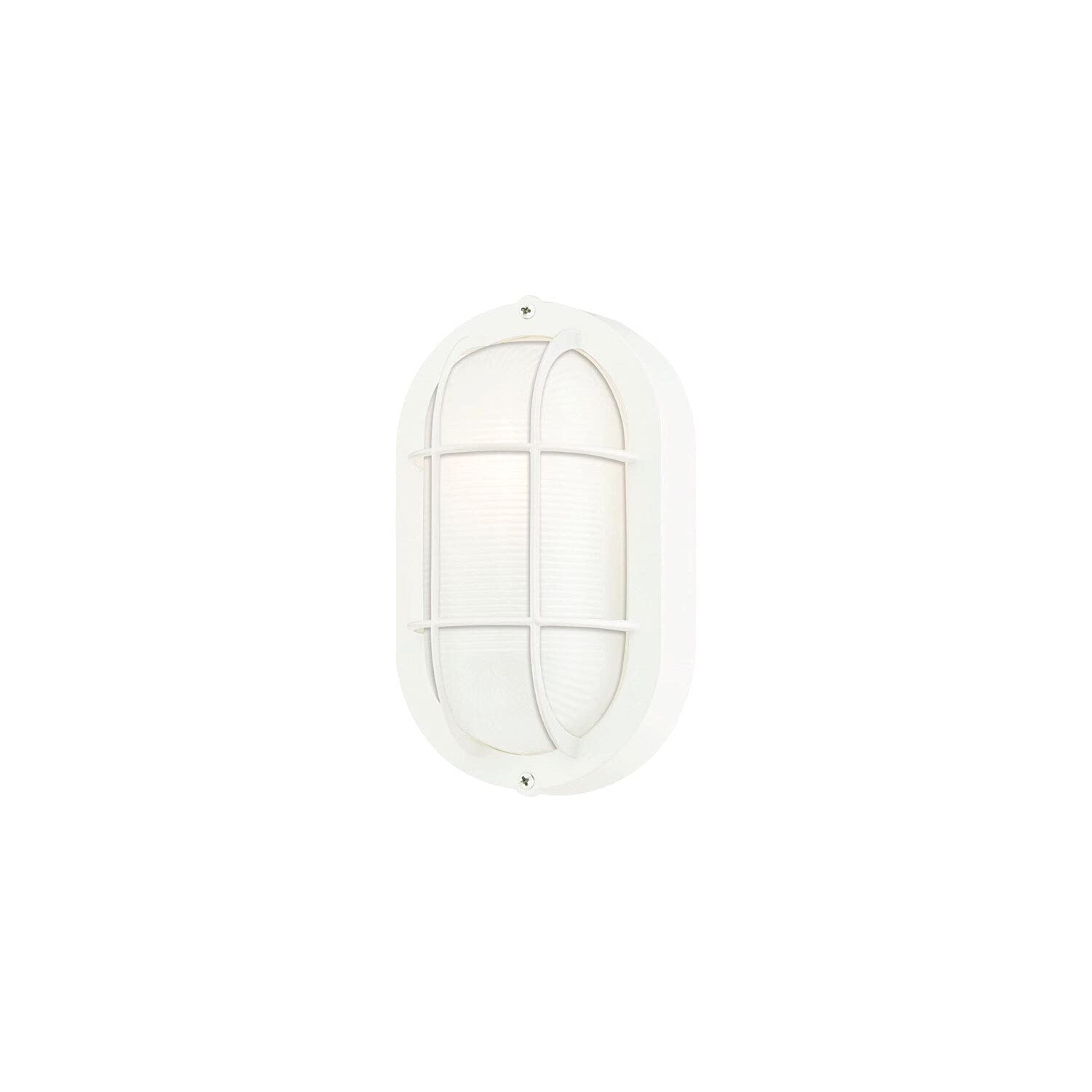 Traditional One-Light Outdoor Wall Fixture, White Finish, White Glass Lens