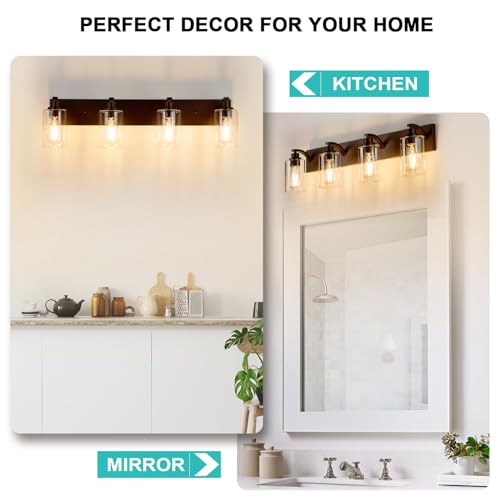 2-Light Bathroom Light Fixtures Modern Chrome Vanity Lights for Bathroom Lighting fixtures Over Mirror with Clear Glass Shade for Cabinet Mirror Bedroom Hallway