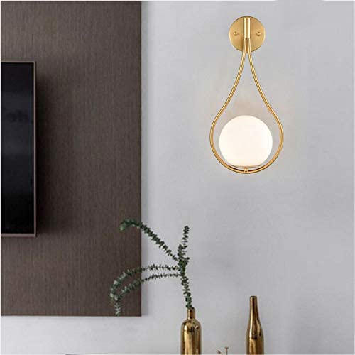 Mid-Century Globe Wall Sconce Lamp Modern Vanity Wall Light Fixture Brass Finish