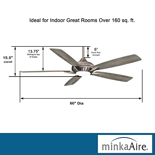 60" Ceiling Fan with LED Light & Remote, Oil Rubbed Bronze