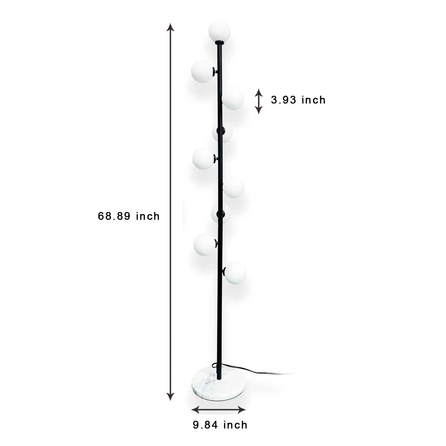 Lighting KU300198 Cozy Elegant Modern Creative Floor Lamp for Living Room,Bedroom,Office,9 Lights