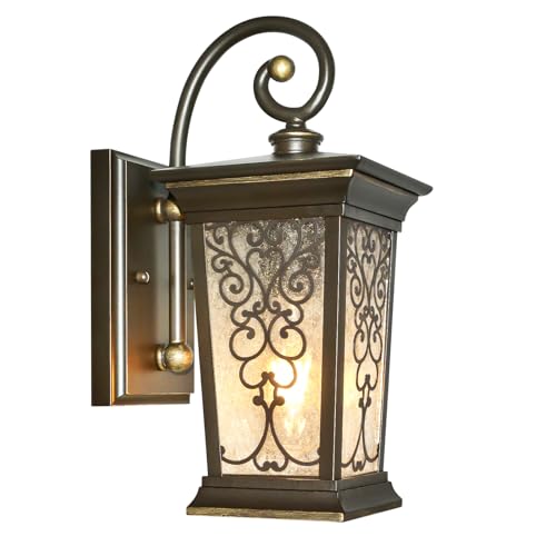 Outdoor Wall Lights Fixture, Exterior Wall Lanterns, Waterproof&All-Weather Wall Sconce, Porch Outside Lights for Entryway, House Front Door Patio Garage, E26 Base&Clear Seeded Glass.