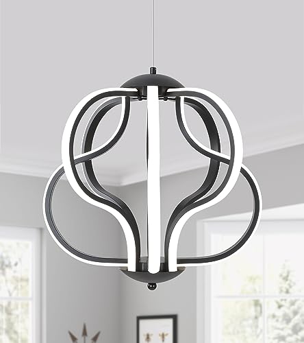 Modern Led Chandelier,Chrome Hanging Pendant Lights for Dining Room Foyer Entryway Kitchen Living Room 8 Lights