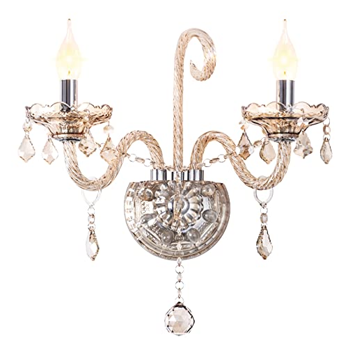 Classic Crystal Candle Chandelier Lighting, Vintage 6 Lights Pendant Ceiling Fixture Lamp, Crystal Chandeliers for Dining Room Bedroom Wedding Ceiling Decoration Lamp D23.6 X L47.2 of CRYSTOP