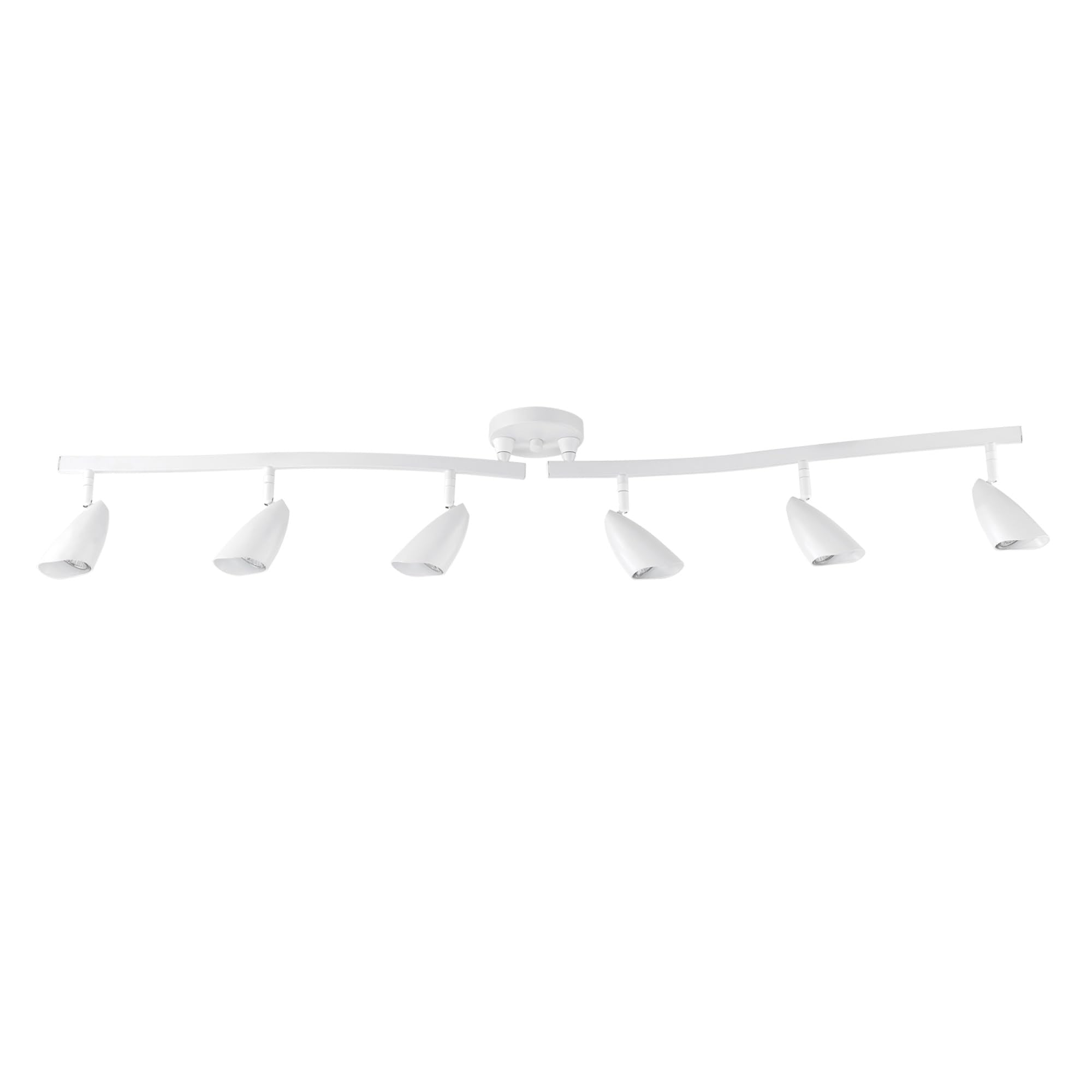 6-Light Adjustable S-Shape Track Lighting, Bronze Color, Oil Rubbed Finish