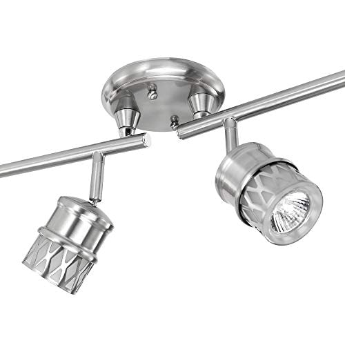 6-Light Foldable LED Integrated Track Lighting, Matte Black, Center Swivel Bars, 2400 Lumen