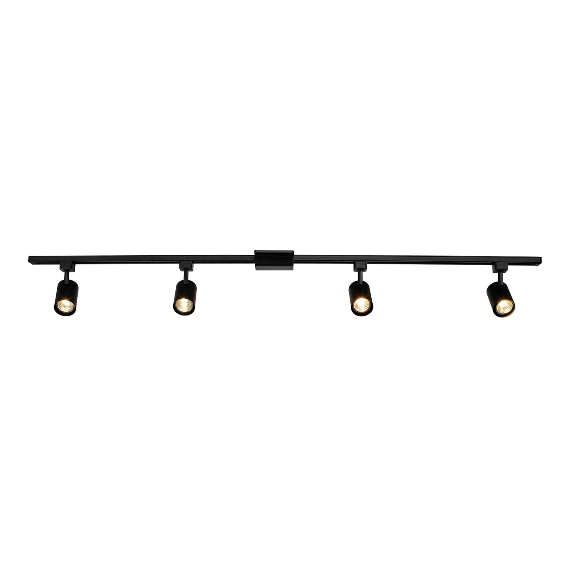 4-Light 56" Track Lighting Kit, Matte Black, Bulb Not Included