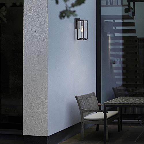 Outdoor Wall Sconce 2 Pack, 14.5 Inch Black Exterior Wall Mount Light Fixtures, Farmhouse Outside Lights for House, Garage, Porch, Patio, Yard, Hallway