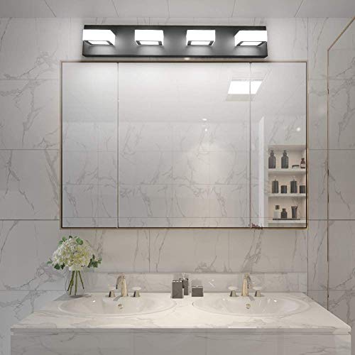 LED Modern Black Bathroom Vanity Lights 3 Lights Acrylic Modern Black Bathroom Wall Lighting Fixtures