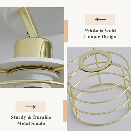 Semi Flush Mount Ceiling Light Fixture, Adjustable 3-Lights Kitchen Light Fixtures Ceiling Mount, Multi-Directional Ceiling Lights for Kitchen Farmhouse Hallway Dining Room Entryway (White & Gold)