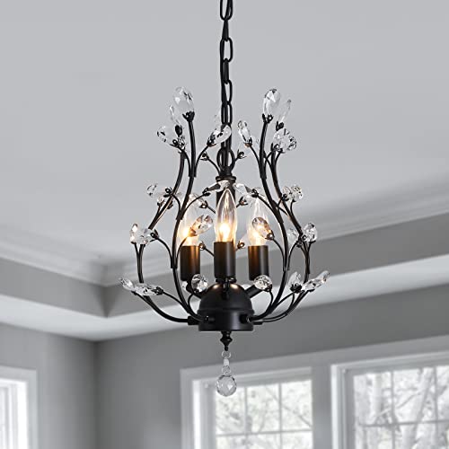 5 - Light Vintage Crystal Chandelier Modern Bronze Branche Ceiling Light Fixture Farmhouse for Kitchen Dining Room Living Room Bedroom Hallway Foyer