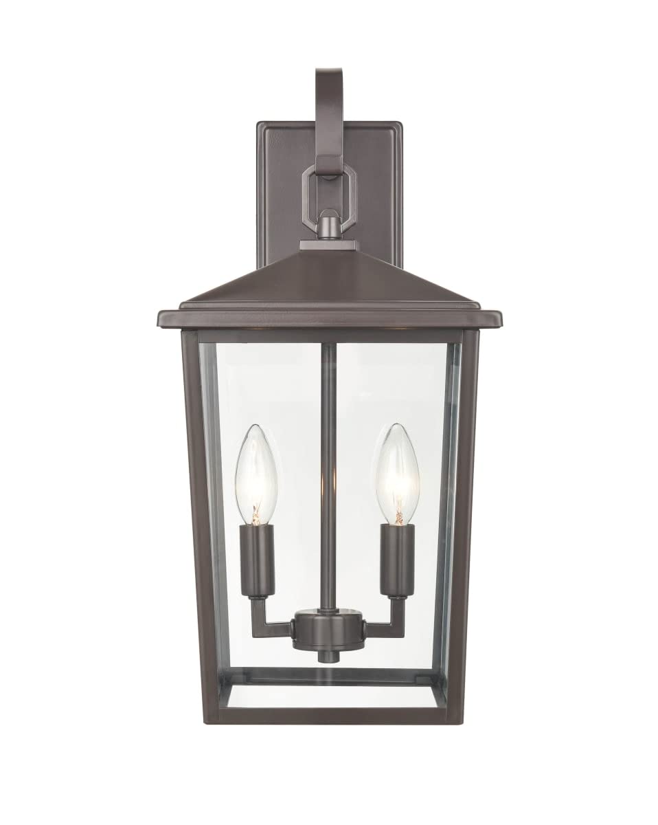 Three Light Outdoor Steel Pendant Lantern, Anti-Rust Powder Coat Black, Wet Rated, Clear Glass Shade, Perfect for Corridors, Gardens, Courtyards, Doorways, Back Yards, Patios