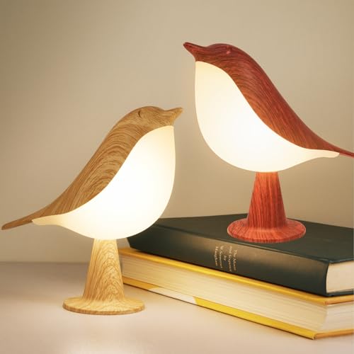 Small Desk Lamp, Bird Lamp Bedside Lamps with 3 Color Temperature and Touch Sensor,Cordless Lamp Kids Night Light with Rechargeable Battery for Bedroom Nightstand Bedside Table