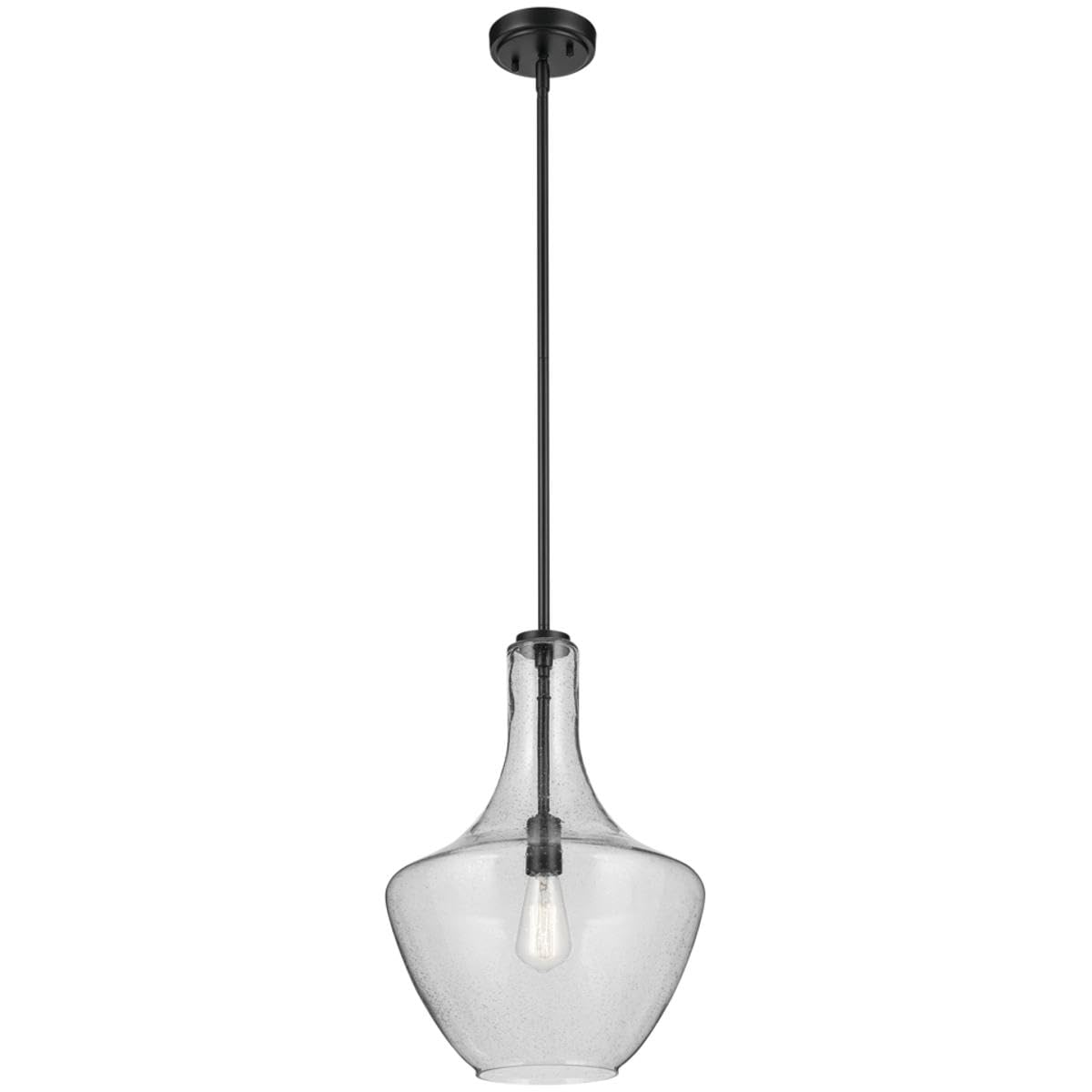 19.75" Kitchen Bell Pendant in Olde Bronze®, 1-Light Clear Glass Pendant Light, (19.75" H x 13.75" W), 42046OZ