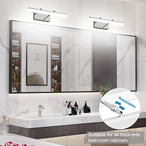 31.5 inch Modern Black Vanity Light Adjustable Bathroom Light Fixtures Over Mirror Rotatable Vanity Lighting 5500K