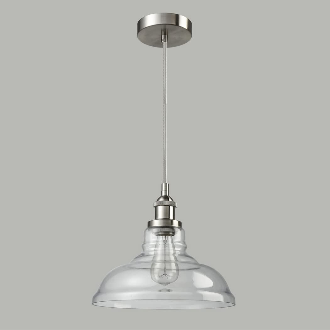 Ecopower Industrial Edison Vintage Style 1-Light Pendant Glass Hanging Light Kitchen Island Dining Pendant Lighting