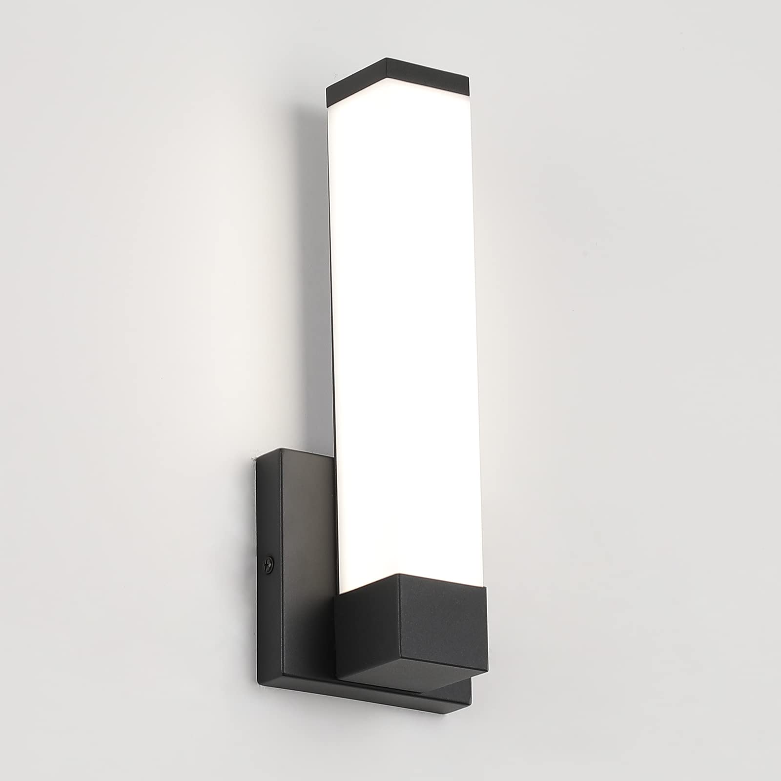 Black Wall Sconce for House Decor LED Wall Lights for Bedroom Bedside Wall Lamp Modern Indoor LED Hallway Sconces Wall Lighting 12" Inch Height 12W 4000K