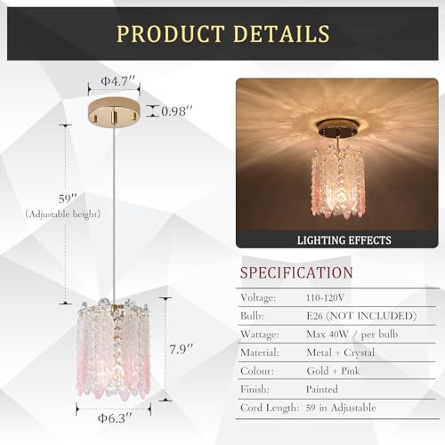 Modern Gold Chandeliers,20” Crystal Glass Pendant Ceiling Light Fixtures 7-Light Round Chandelier Luxury 2 Tiers Hanging Chandelier for Dining Room Foyer Living Room Bedroom