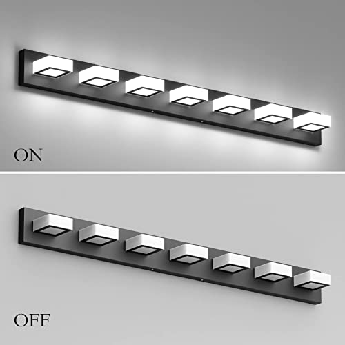 LED Modern Black Bathroom Vanity Lights 3 Lights Acrylic Modern Black Bathroom Wall Lighting Fixtures